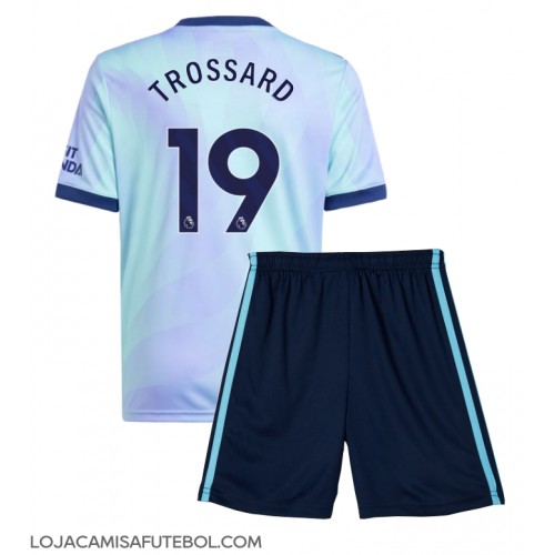 Camisa de Futebol Arsenal Leandro Trossard #19 Equipamento Alternativo Infantil 2024-25 Manga Curta (+ Calças curtas)